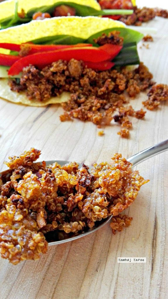 Tacofyld lavet af quinoa