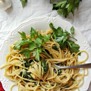 One pot pasta med spinat