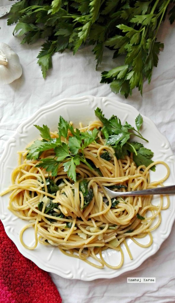 One pot pasta med spinat