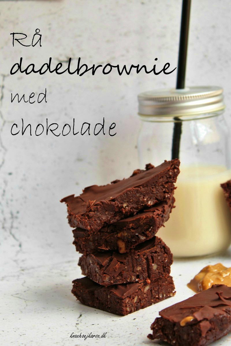 Rå dadelbrownie med mørk chokolade