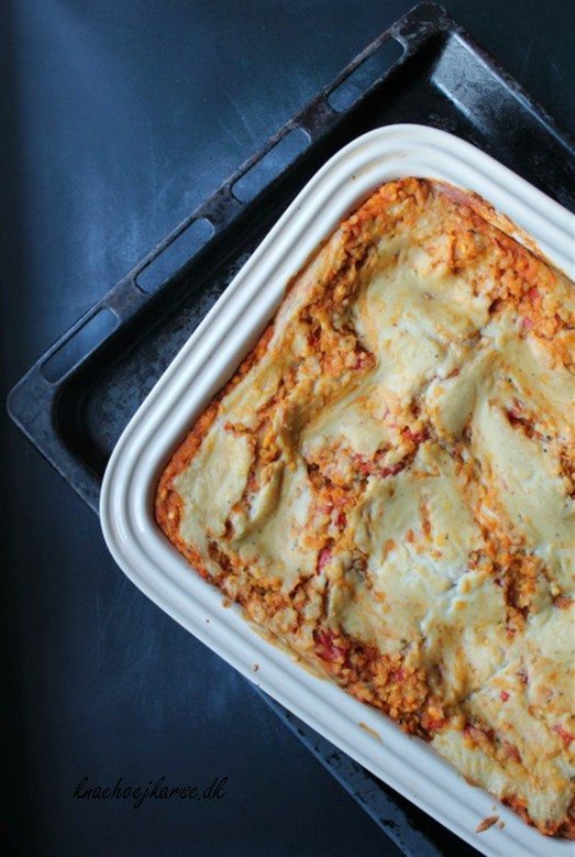 Vegansk lasagne med bechamel