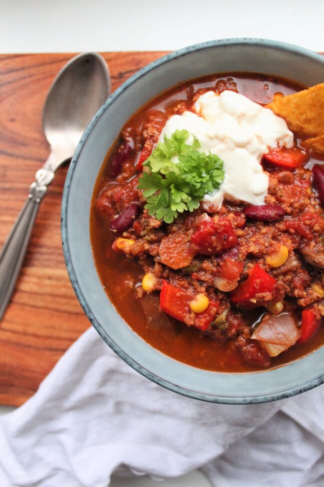 2018-01-15 09.58.00 Vegansk chili sin carne med Naturli' hakket og masser af grønt