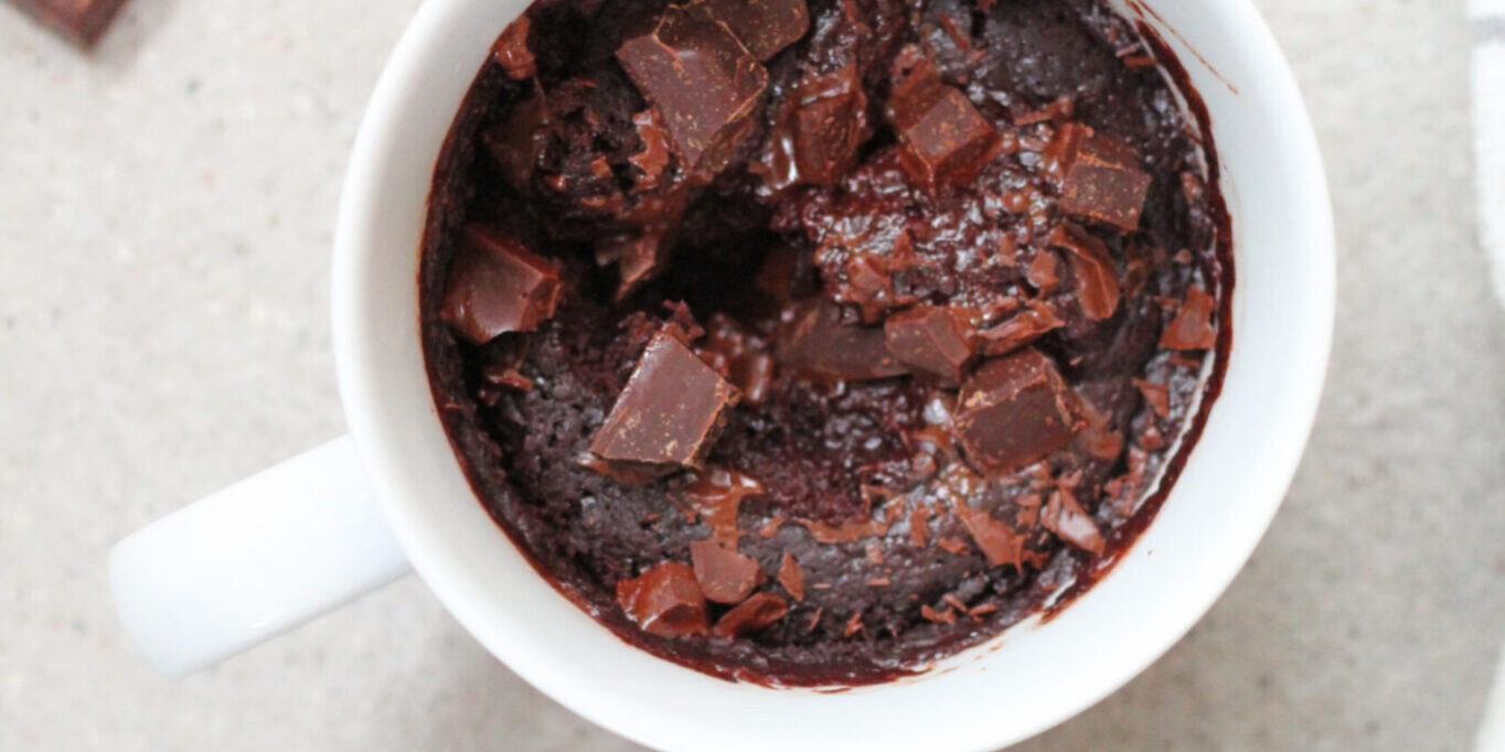 vegansk mug cake med chokolade