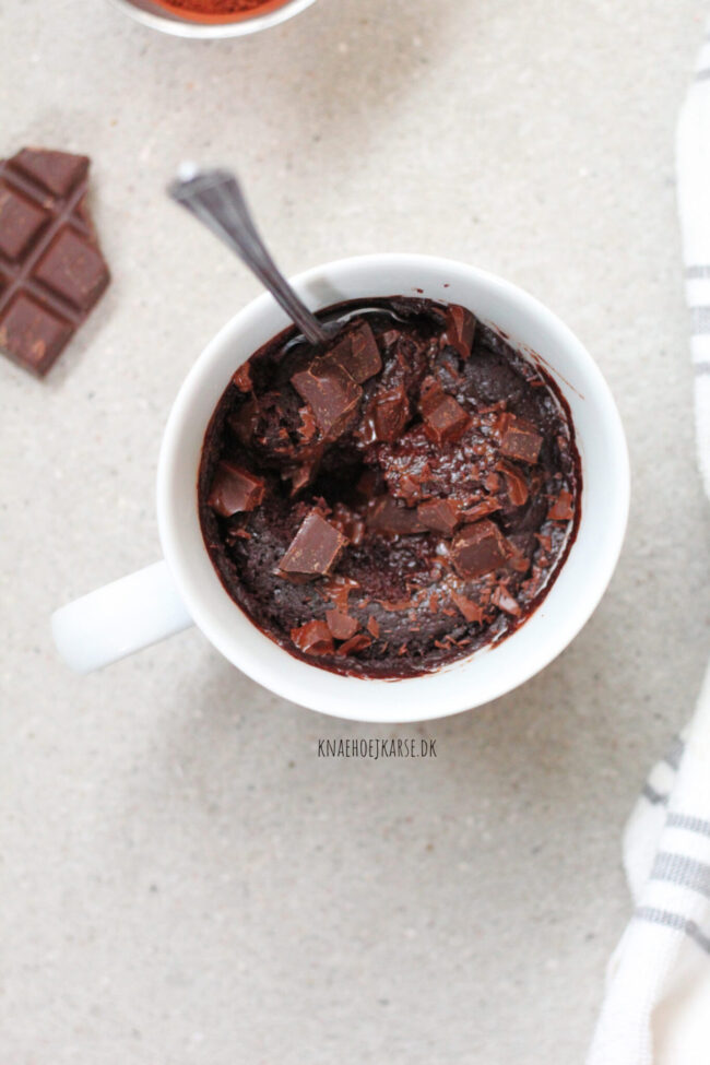 vegansk mug cake med chokolade