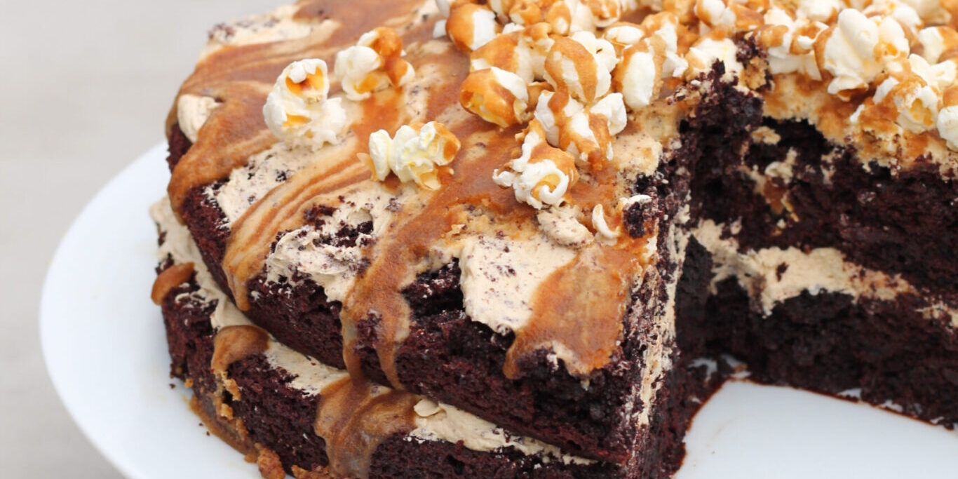 vegansk chokoladekage med karamel