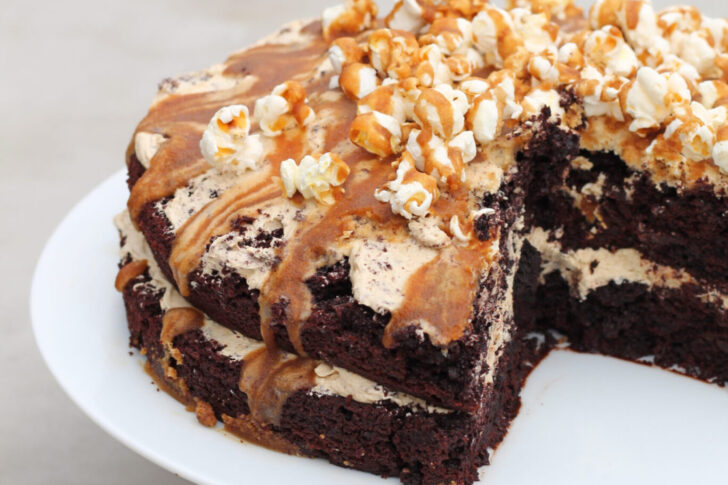 vegansk chokoladekage med karamel