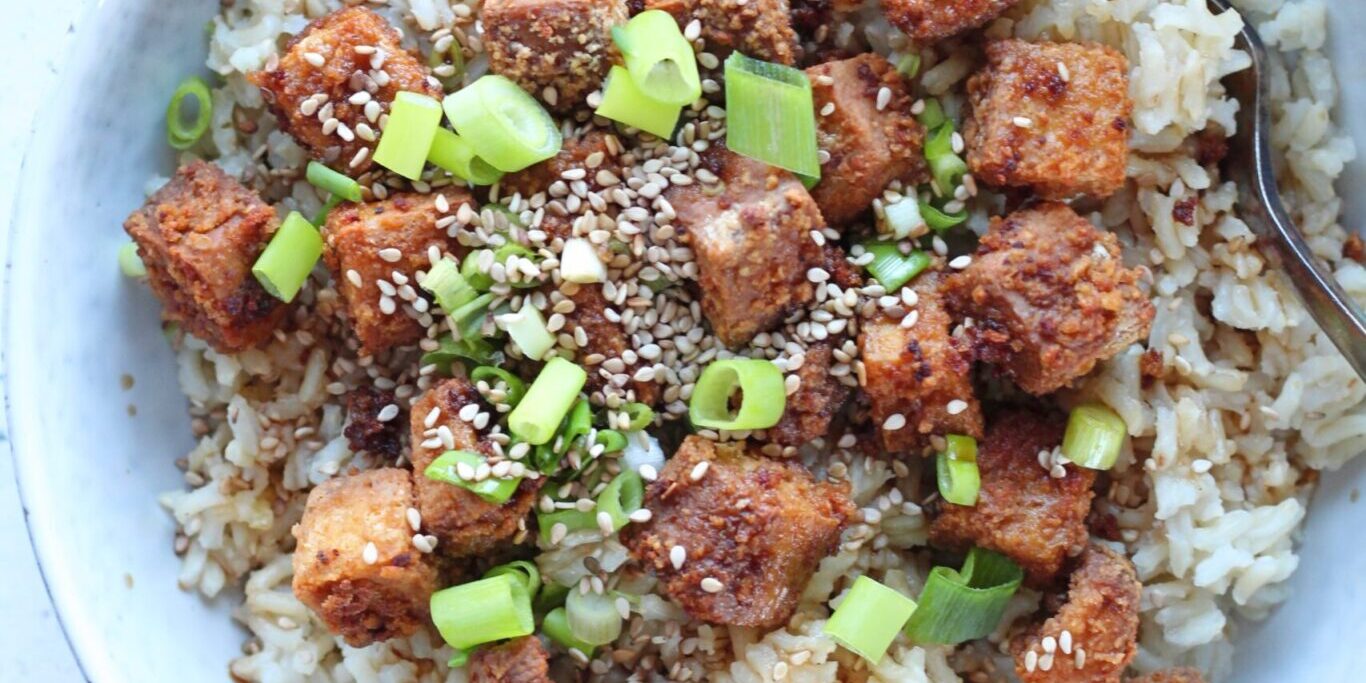 sprødstegt tofu med teriyaki sauce