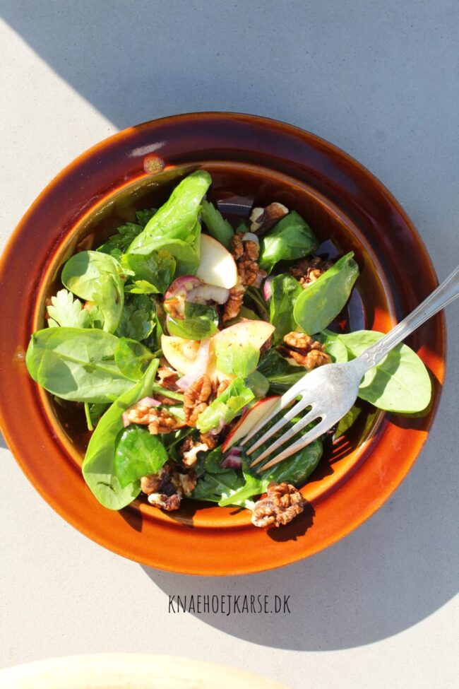 simpel salat med æble og valnødder
